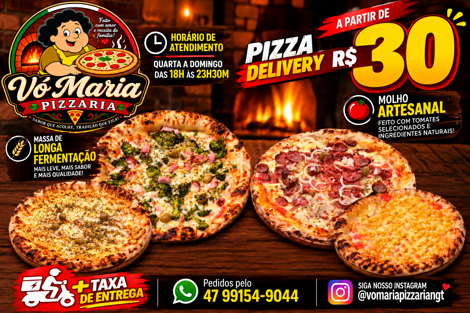 Banner Vó Maria Pizzaria